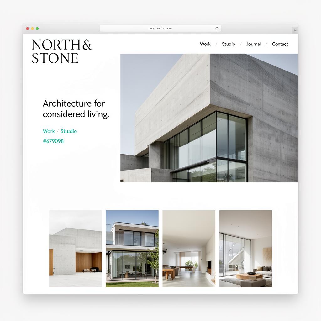 North & Stone website — Architecture project by Alexander Website Design