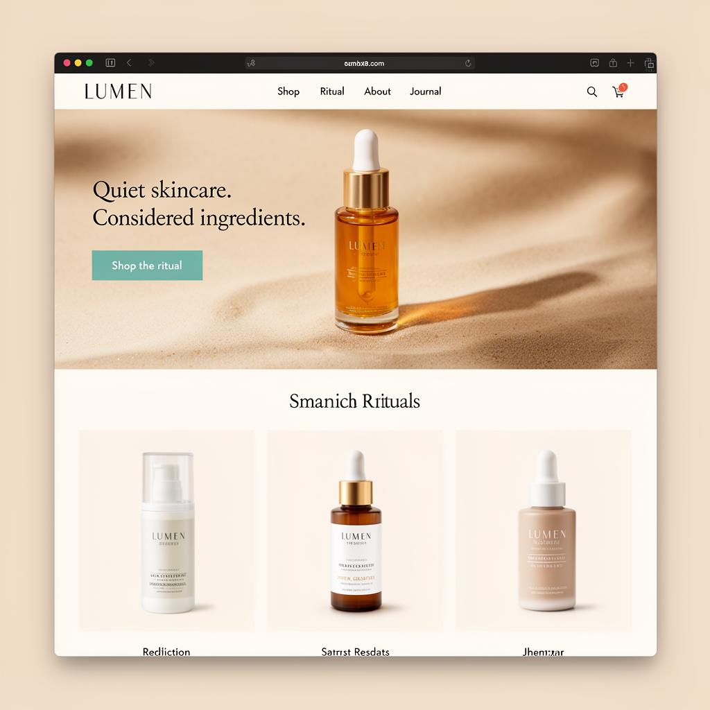 Lumen Skincare website — E-commerce project by Alexander Website Design